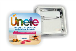 Botoes promocionales cuadrados